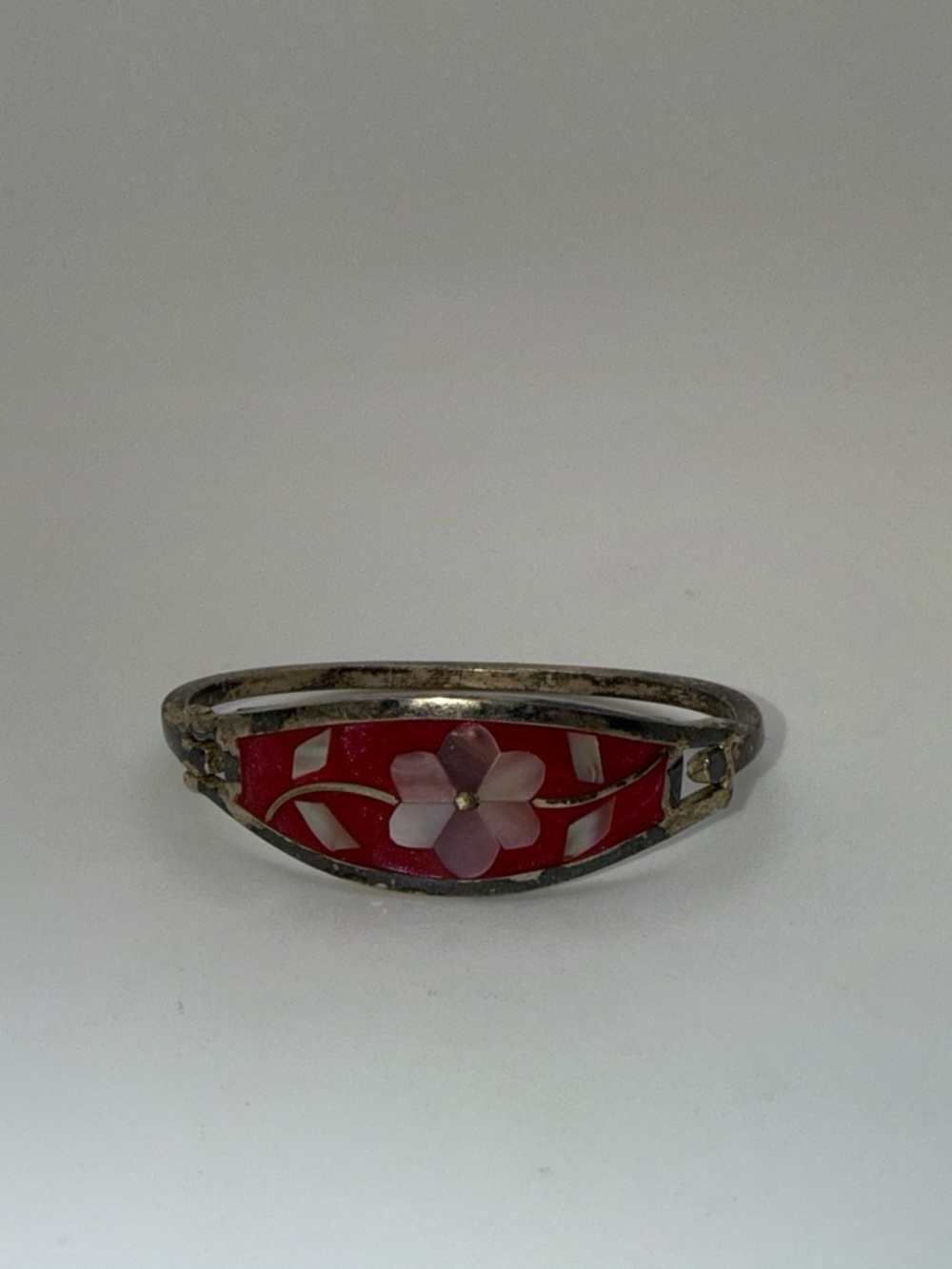 Vintage Alpaca Hinge Bracelet